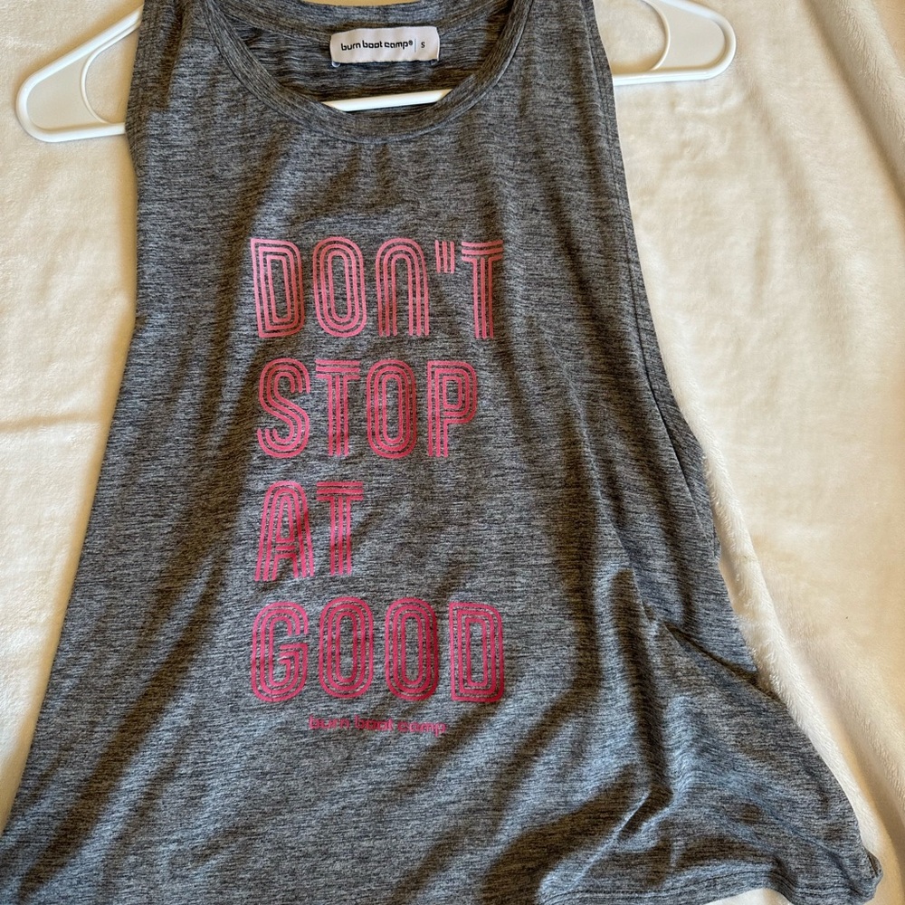 Gray Tank Top with Pink Print